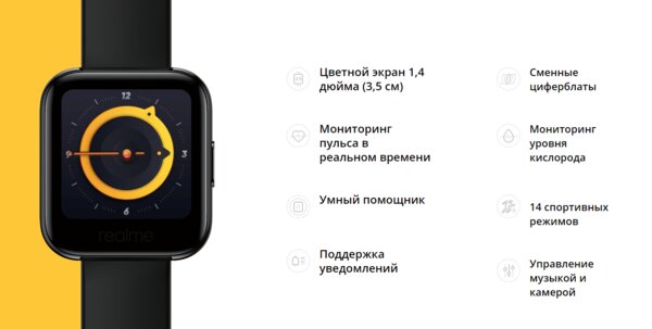 Умные часы Realme Watch со стильными циферблатами представлены в России