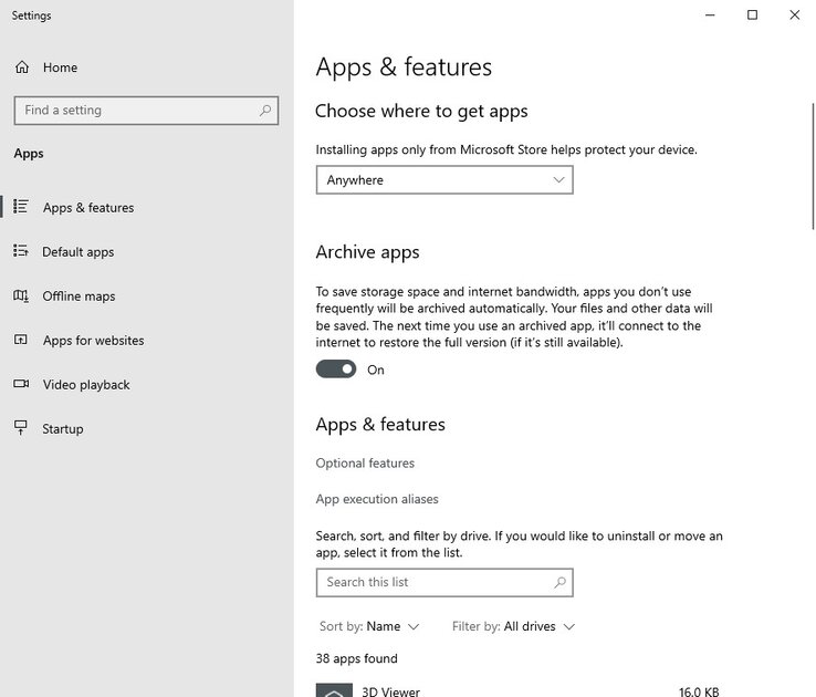 Windows 10 сможет архивировать приложения по примеру iOS