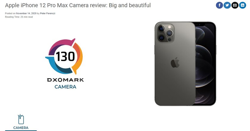 DxOMark протестировала камеру iPhone 12 Pro Max: флагман проиграл Xiaomi и Huawei