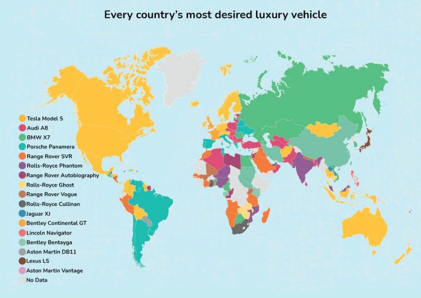 Инфографика: о каком авто мечтают жители разных стран. Россияне весьма странные