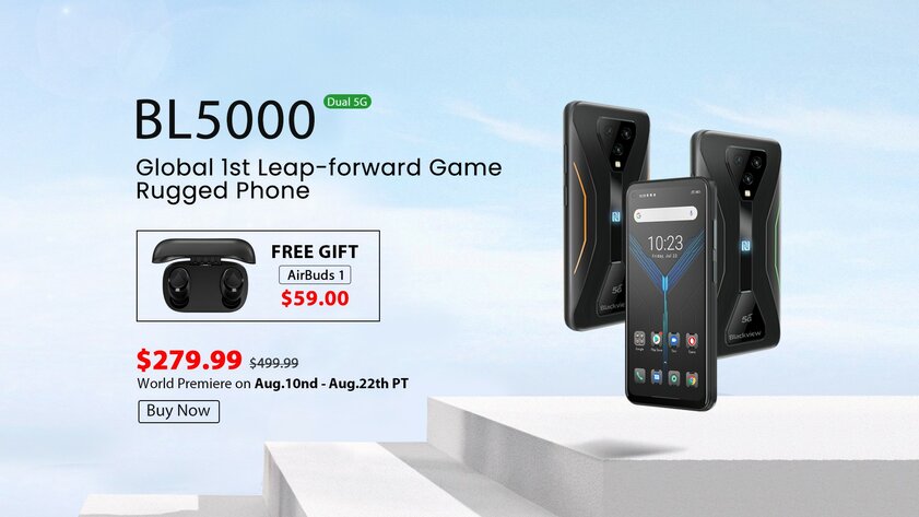 Blackview начинает продажи первого в мире защищённого игрового флагмана BL5000 c 5G