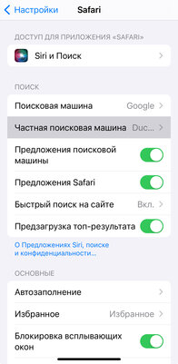 В iOS 17 можно выбрать поисковую систему для приватного просмотра