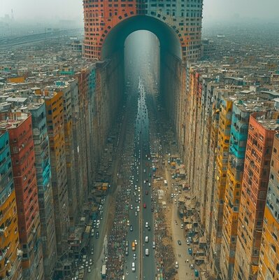 ИИ показал свою «Зеркальную линию» — город-небоскрёб, который строят в Саудовской Аравии
