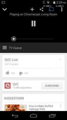 Приложение YouTube для Android получило поддержку Chromecast