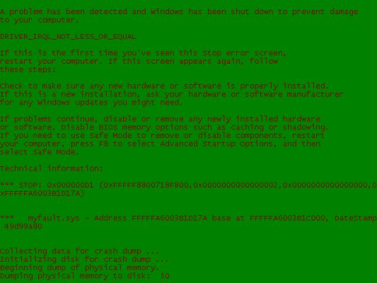 Интересные факты о BSoD он же «Синий экран смерти»