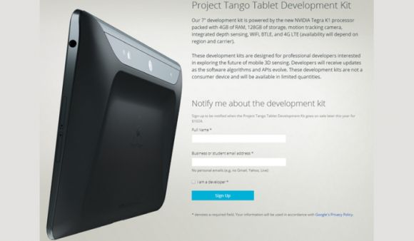 Официально представлен планшет в рамках проекта Google Project Tango