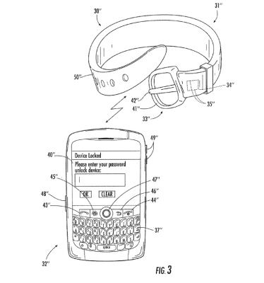 BlackBerry запатентовала носимые устройства для разблокировки смартфонов