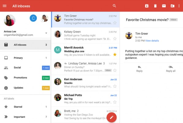 В Gmail для Android появилась общая папка для входящих