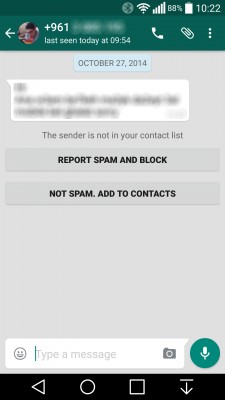 В новой версии WhatsApp для Android можно блокировать спам