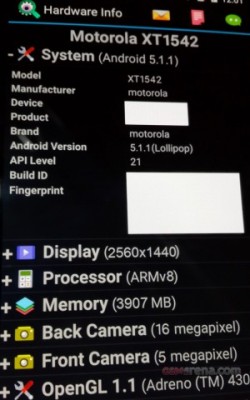 Motorola Moto X (2015) будет оборудован 4 ГБ ОЗУ