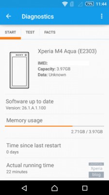 У Sony Xperia M4 Aqua з 8 Гб пам'яті доступно всього 1,26