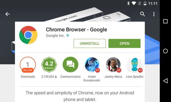 Chrome для Android присоединился к «клубу миллиардеров»