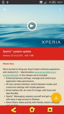 Почти вся актуальная линейка Sony Xperia Z обновлена до Android 6.0