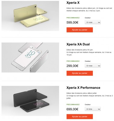 Стали известны цены на смартфоны Sony Xperia X