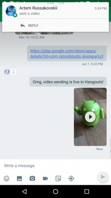 Вышел мессенджер Hangouts 11 с поддержкой видео-сообщений