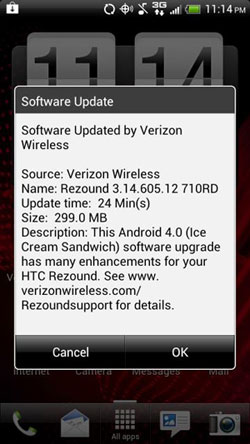 HTC Rezound получил Android 4.0