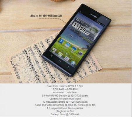 Huawei готовит смартфон среднего ценового сегмента Ascend P2