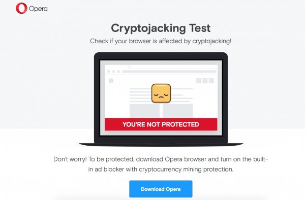 Opera представила сайт для проверки браузеров на защиту от криптоджекинга