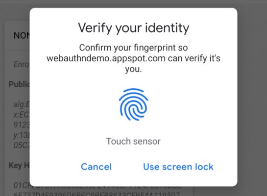 Chrome для Android и Mac теперь поддерживает сканеры отпечатков пальцев