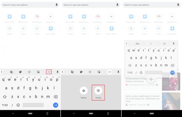 Google тестирует плавающую клавиатуру для Android