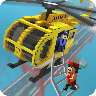 Blocky Helicopter City Heroes 1.3