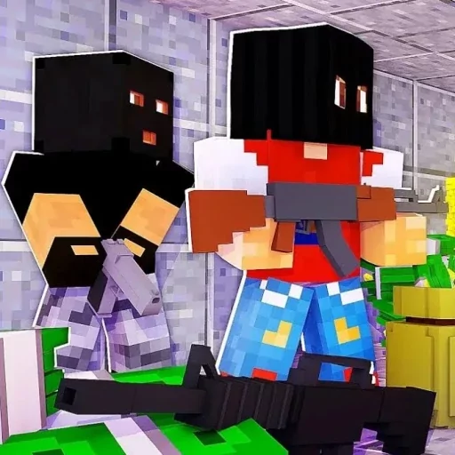 Грабежи 3D — Игра про ограбление банка в Minecraft стиле