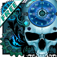 Steampunk Skull Clock Free 1.0