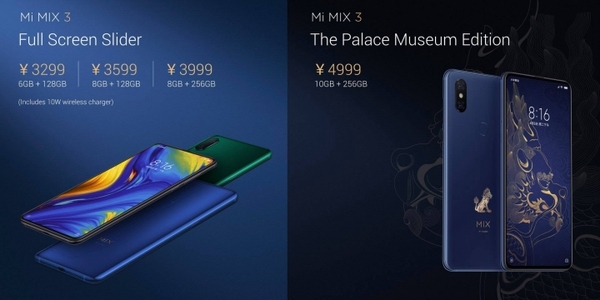 Представлен Xiaomi Mi Mix 3: 10 ГБ ОЗУ, выдвижная камера и поддержка 5G