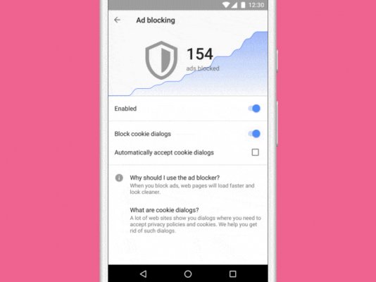 Opera для Android начинает блокировать раздражающие диалоговые окна cookie