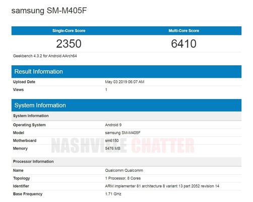 Geekbench раскрыл аппаратную платформу Samsung Galaxy M40