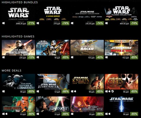 Стартовали распродажи игр по вселенной «Звездных войн»