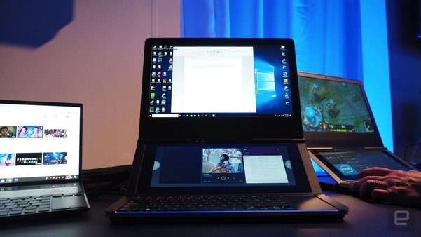 Intel показала прототип игрового ноутбука Honeycomb Glacier с двумя трансформируемыми экранами