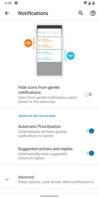 В Android 10 Q Beta 4 появились адаптивные уведомления, отслеживание взгляда и многое другое