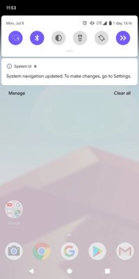 Android Q блокирует системные жесты при установке стороннего лаунчера