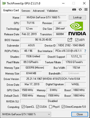 ASUS 1660 Ti STRIX GAMING: тишина и эффективность