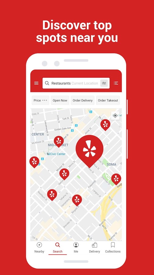 Near apps. Yelp app.