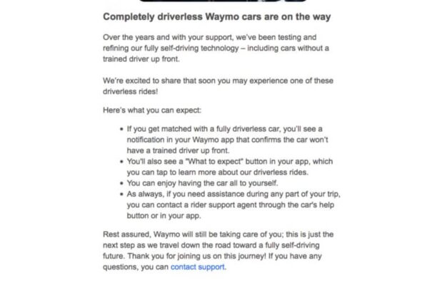 Сервис беспилотных такси Waymo One начинает использование полностью автономных автомобилей