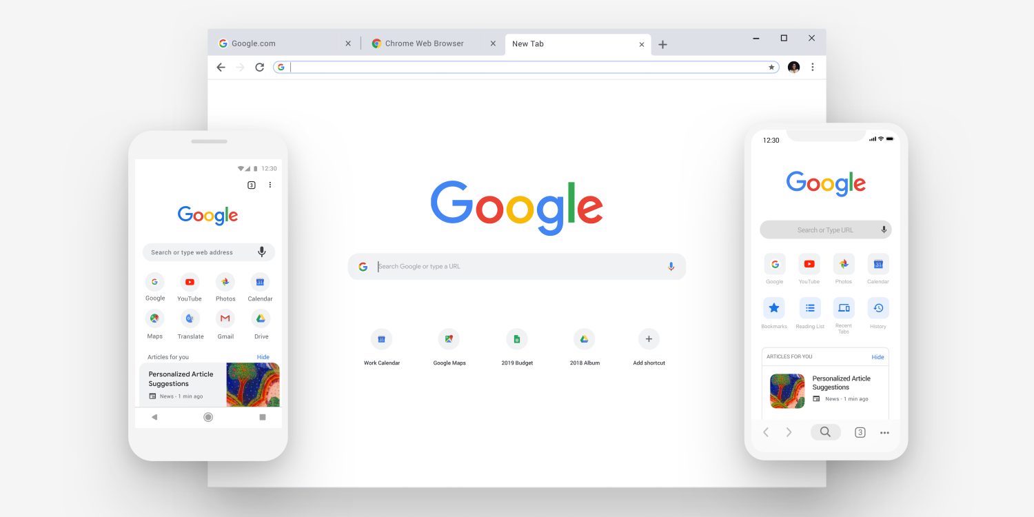 В Google Chrome полностью изменили кнопки и выпадающие меню