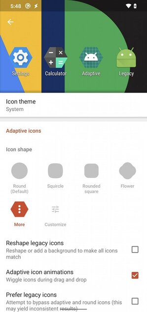 В Nova Launcher появились адаптивные иконки из Android 11