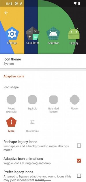 В Nova Launcher появились адаптивные иконки из Android 11