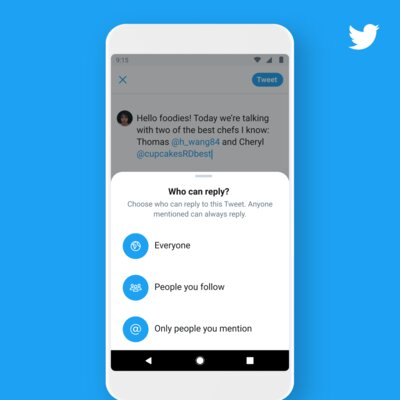 Twitter позволит пользователям выбрать, кто сможет отвечать на их твиты