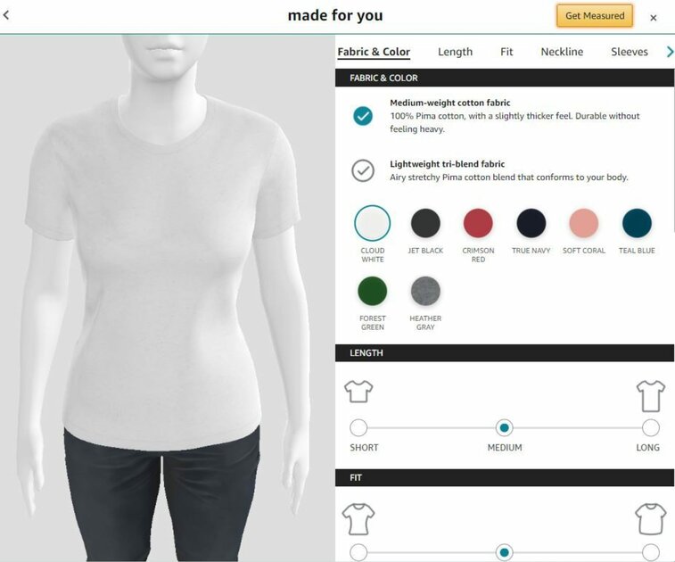Amazon создаёт виртуальных 3D-двойников покупателей для примерки одежды онлайн