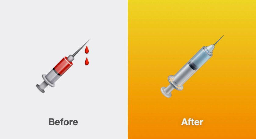 Вакцина вместо крови в шприце: 217 новых смайликов из iOS 14.5 на злобу дня