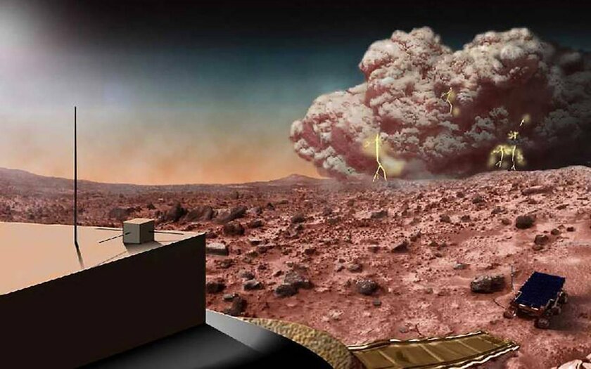 Фото: электрические пыльные бури на Марсе создают красивое фиолетовое сияние