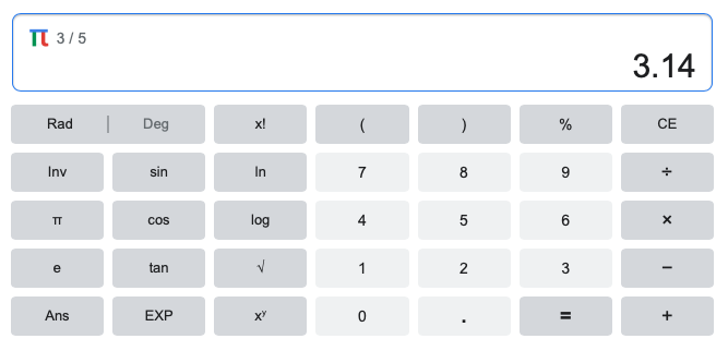 В калькуляторе от Google появилась забавная пасхалка в честь «дня рождения» числа Пи