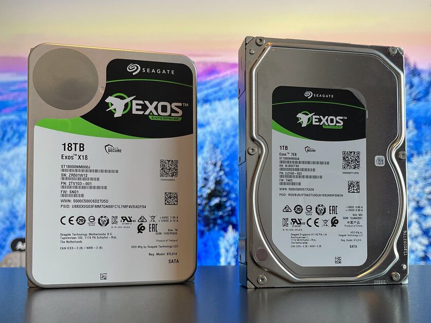 Обзор Seagate Exos X18 и Exos 7E8. HDD на 18 ТБ, который спасёт цифровой мир, против своего собрата