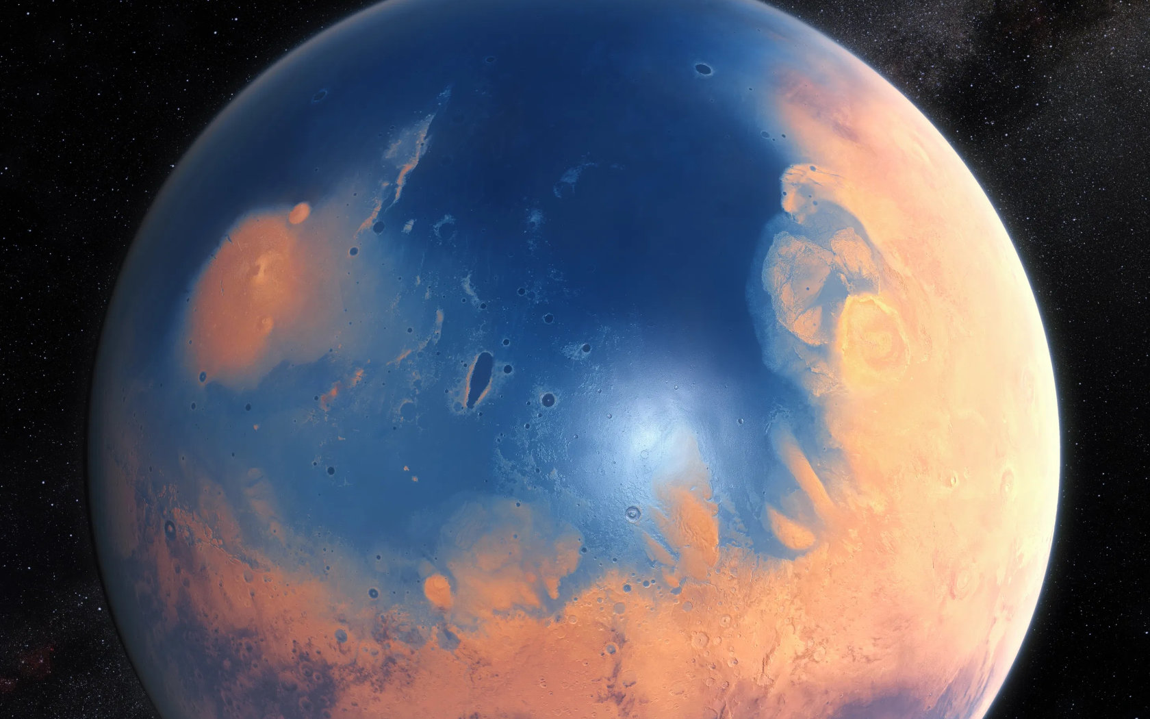 Марс вид из космоса