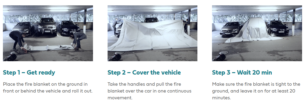 Без воды и пены: изобретено противопожарное одеяло для автомобилей