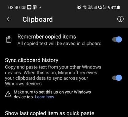 Клавиатура SwiftKey для Android теперь синхронизирует буфер обмена с Windows 10