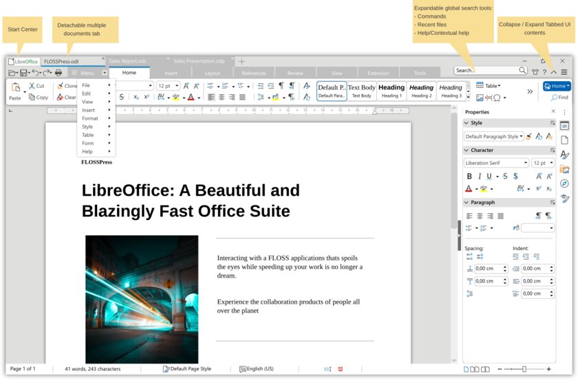 В LibreOffice 8.0 появятся вкладки с документами. В Word и Excel не сделали их за 30 лет